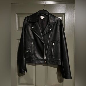 TOPSHOP Women’s Black Leather Jacket